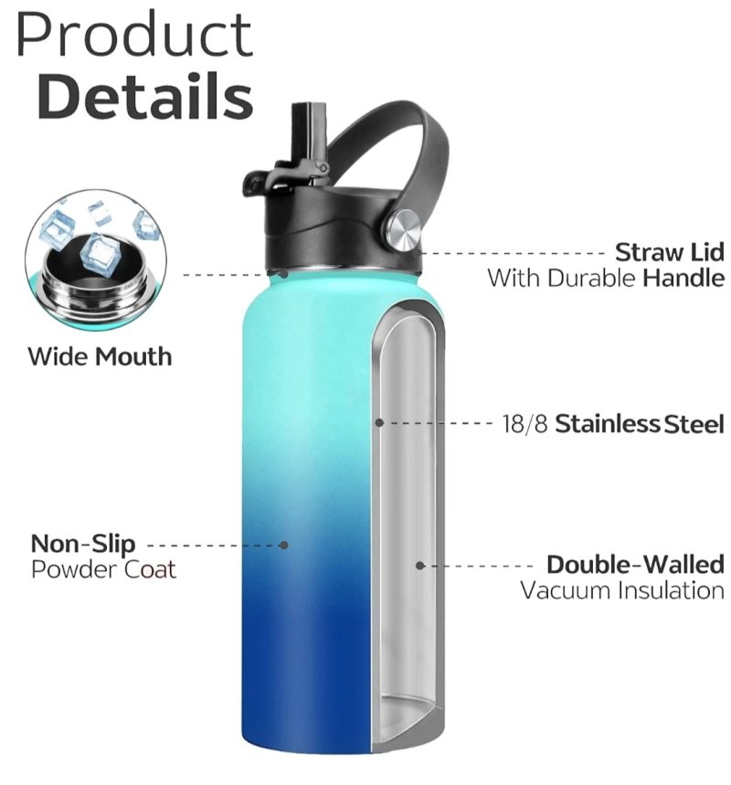 White 24oz/700ml (straw lid) - Image 3
