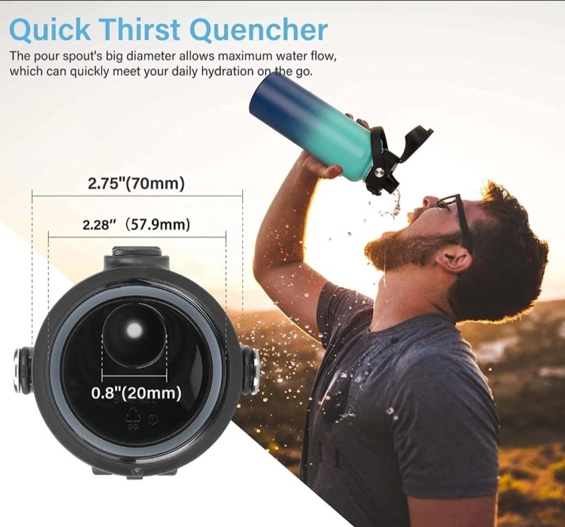 Black 32oz/950ml (flip up lid) - Image 5